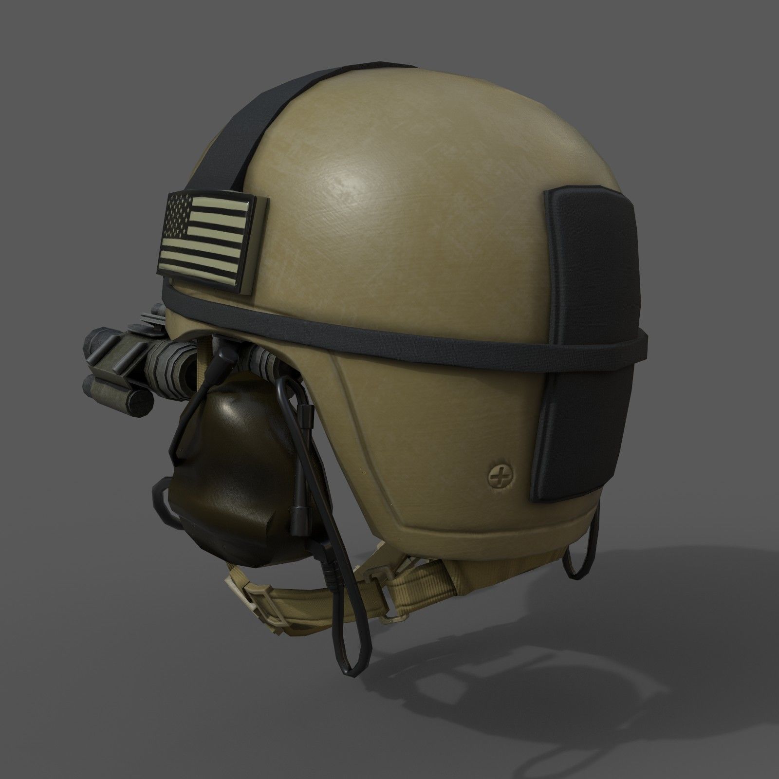 Helmet military Scifi low poly  Low-poly 3D model_3