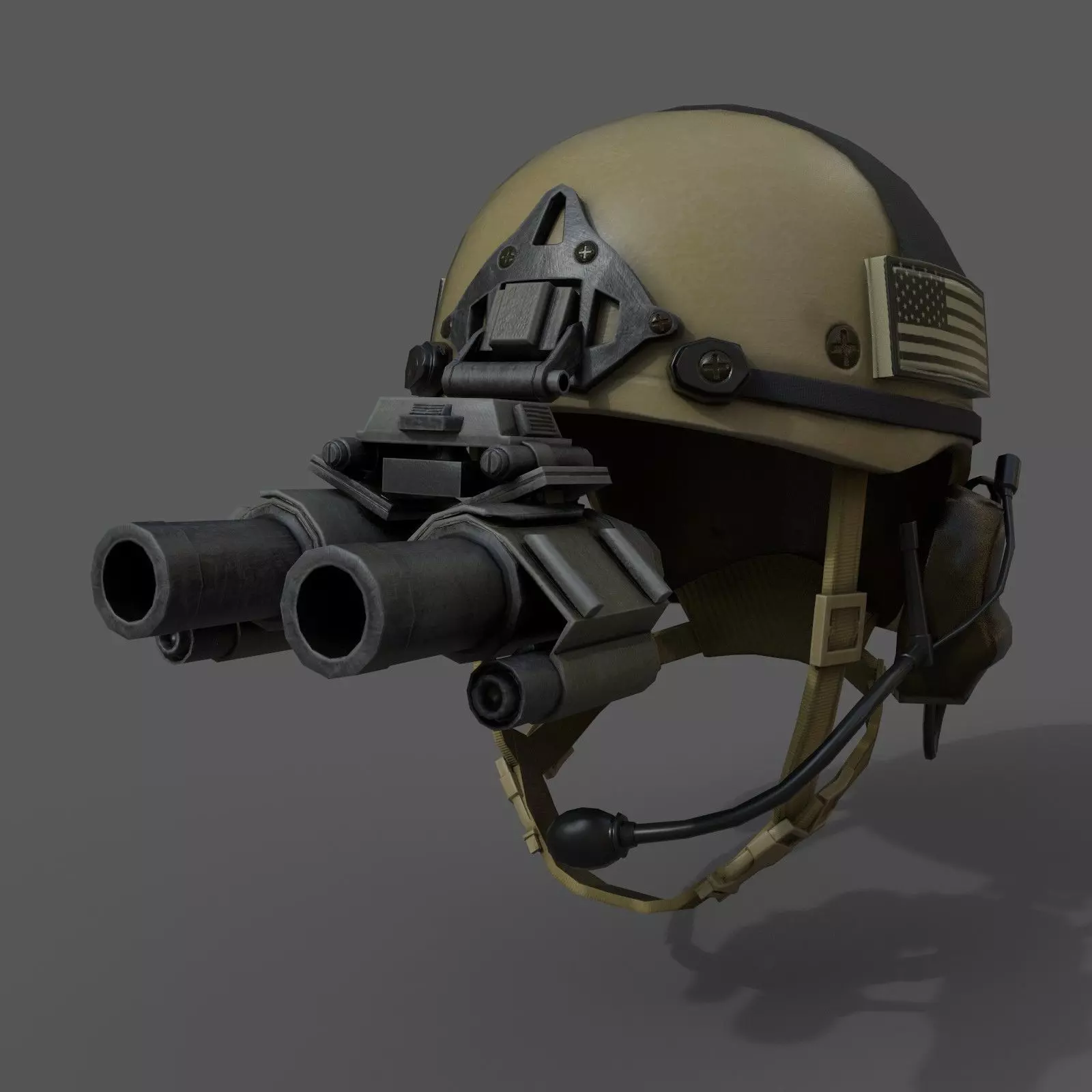 Helmet military Scifi low poly  Low-poly 3D model_0