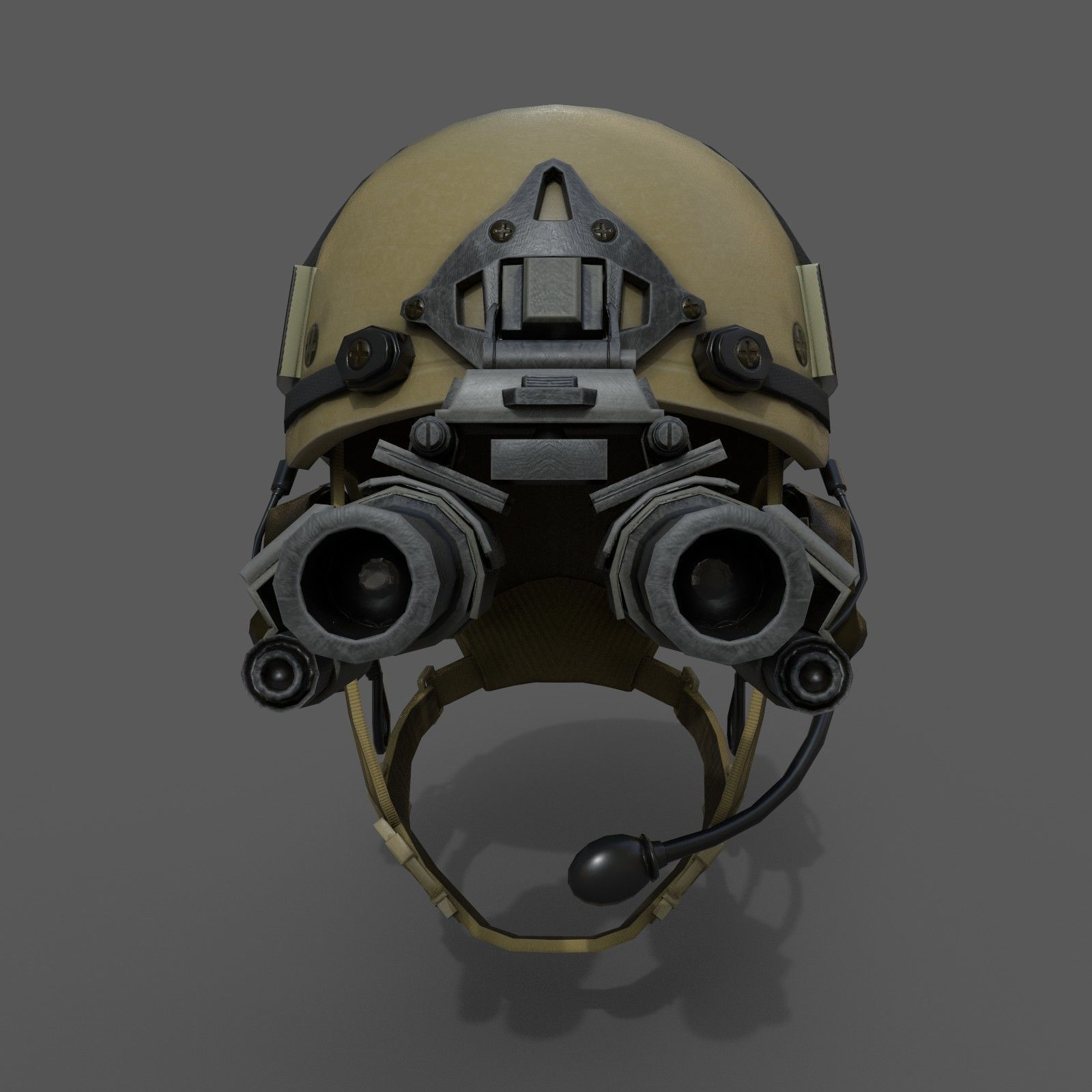 Helmet military Scifi low poly  Low-poly 3D model_2