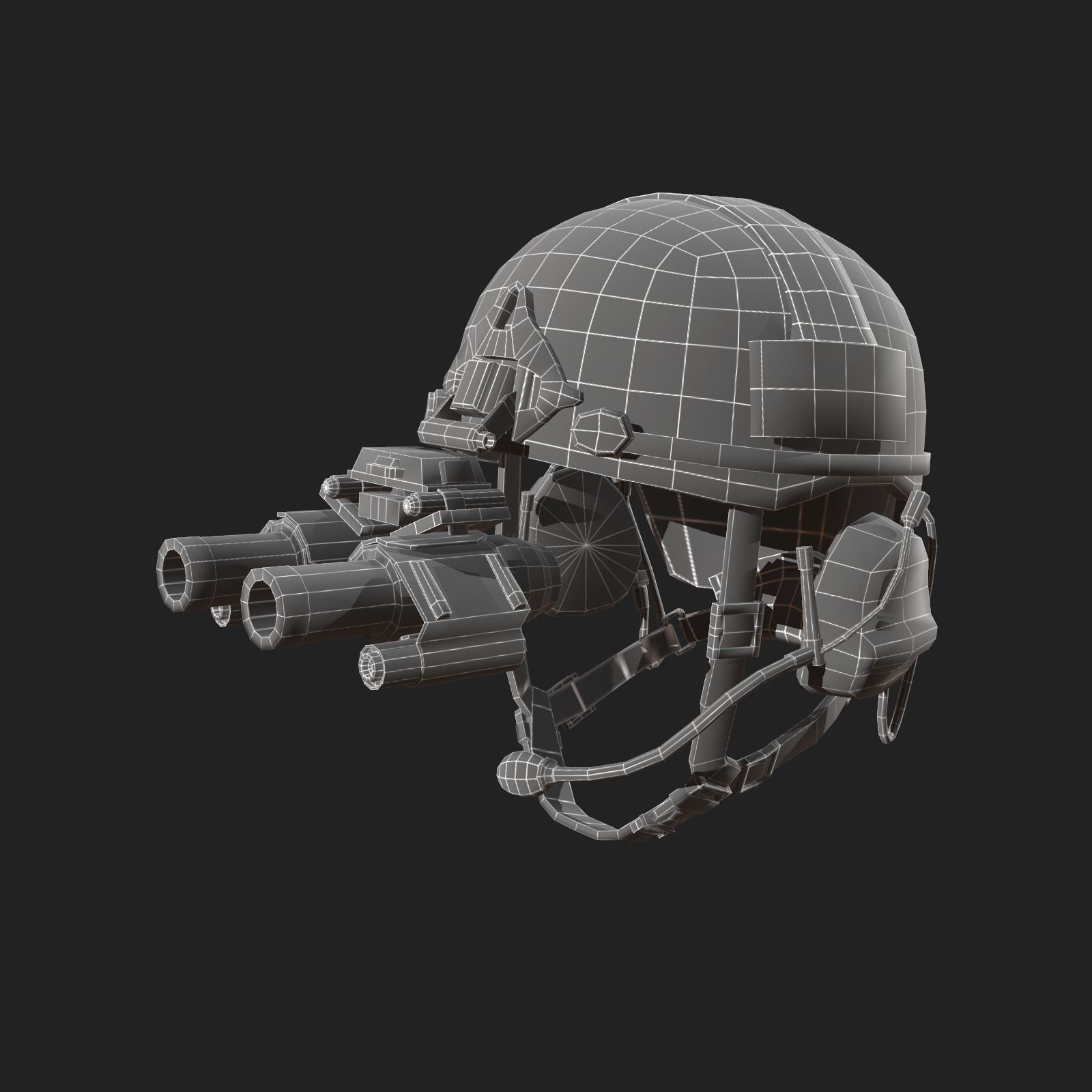 Helmet military Scifi low poly  Low-poly 3D model_6