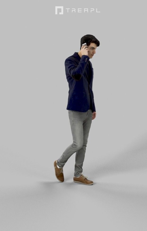 5x MAN PHONE CASUAL CELL MOBILE I-PHONE MEN PEOPLE SCANNED 3D Model Collection_38