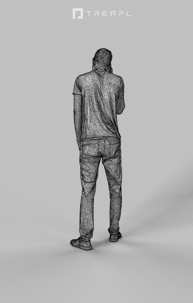 5x MAN PHONE CASUAL CELL MOBILE I-PHONE MEN PEOPLE SCANNED 3D Model Collection_33