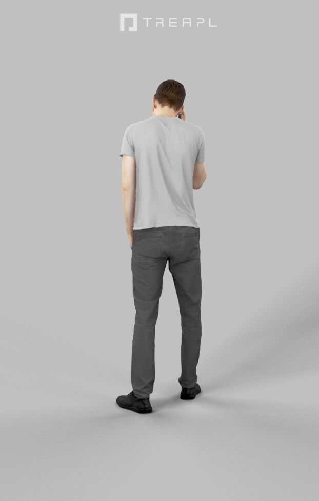 5x MAN PHONE CASUAL CELL MOBILE I-PHONE MEN PEOPLE SCANNED 3D Model Collection_35