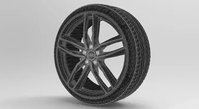 Audi RS6 Avant Wheel with Tyre 3D model