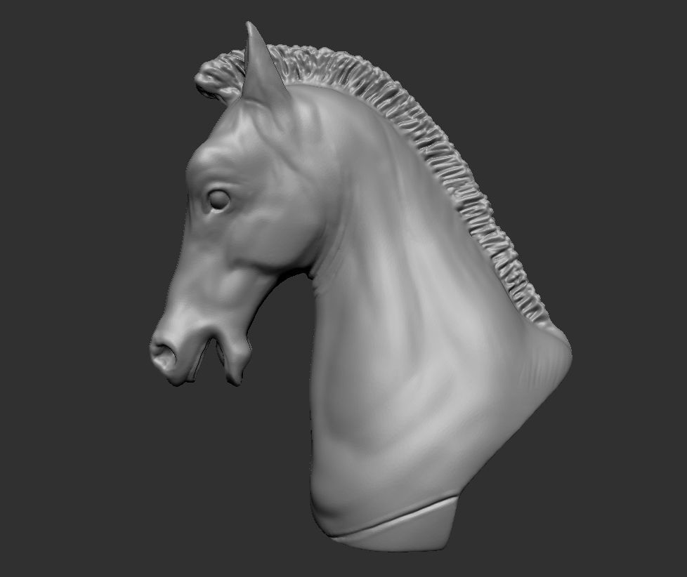 horse head decorative piece 3d print ready 3D print model_4