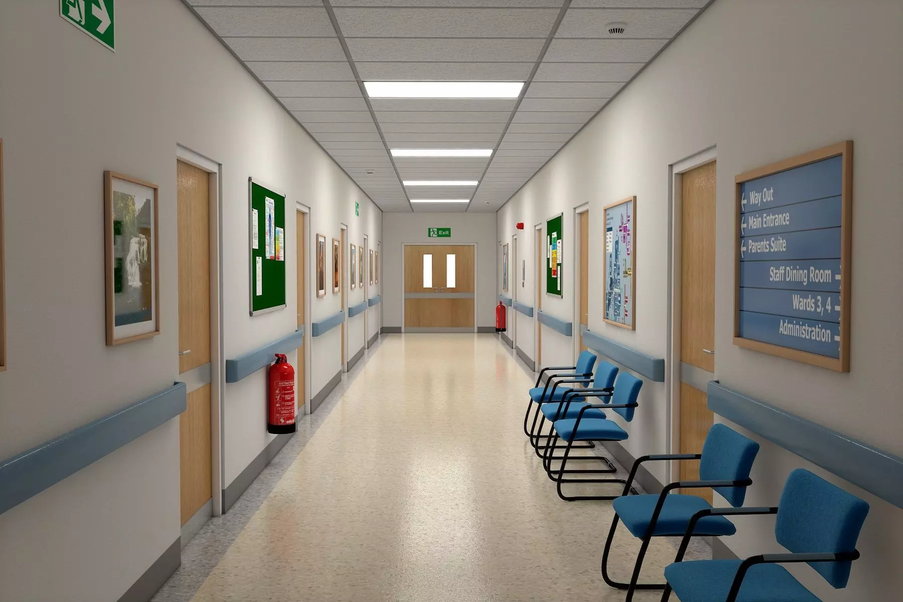Hospital Hall 3D model