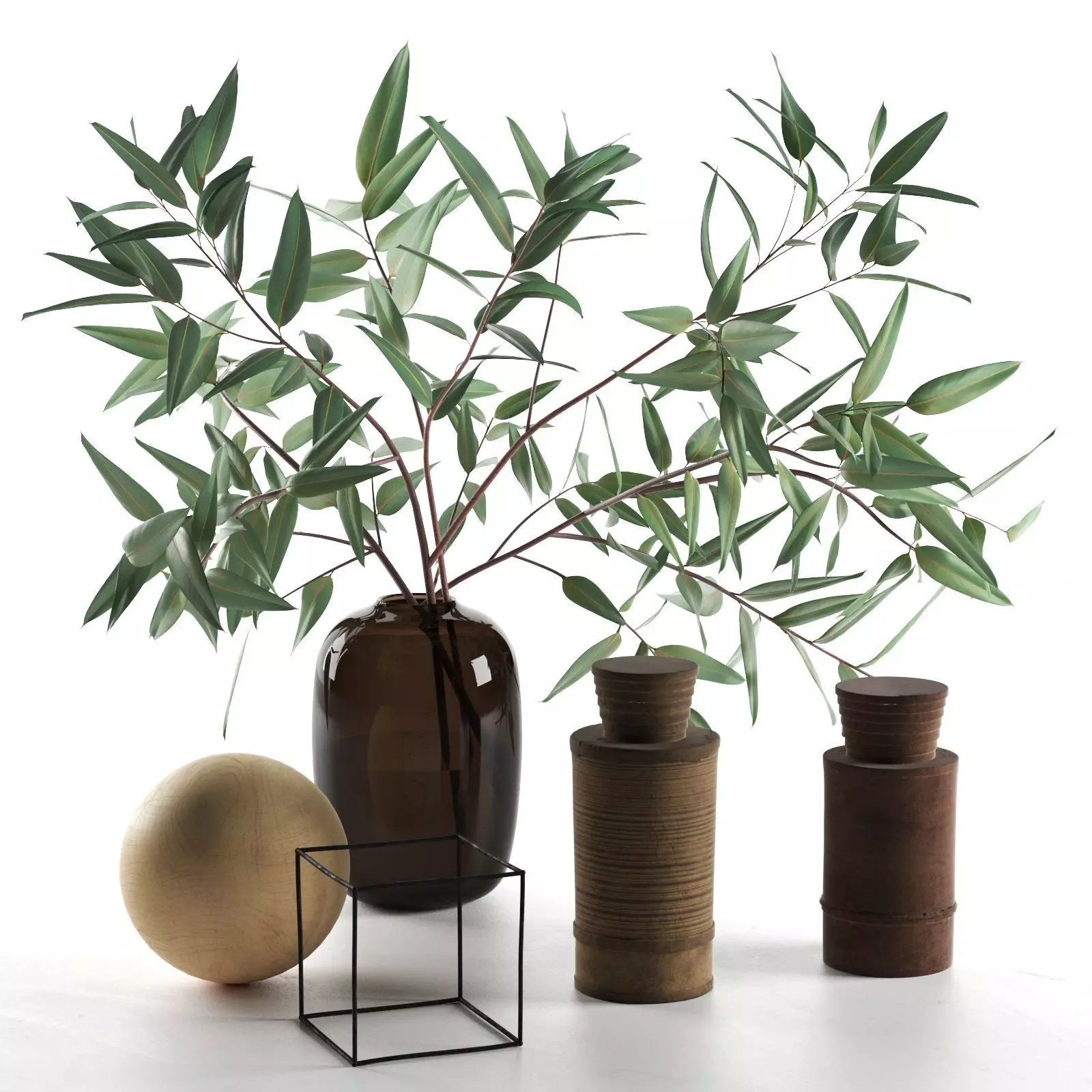 Eucalyptus with Decorative Objects 3D model_0