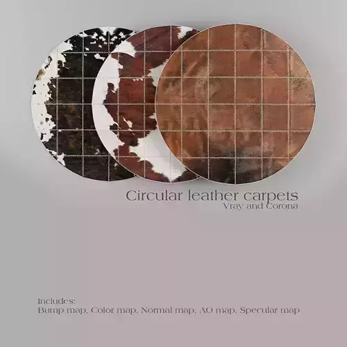 Carpet Pack 2 Circular Leather Carpets 3D model