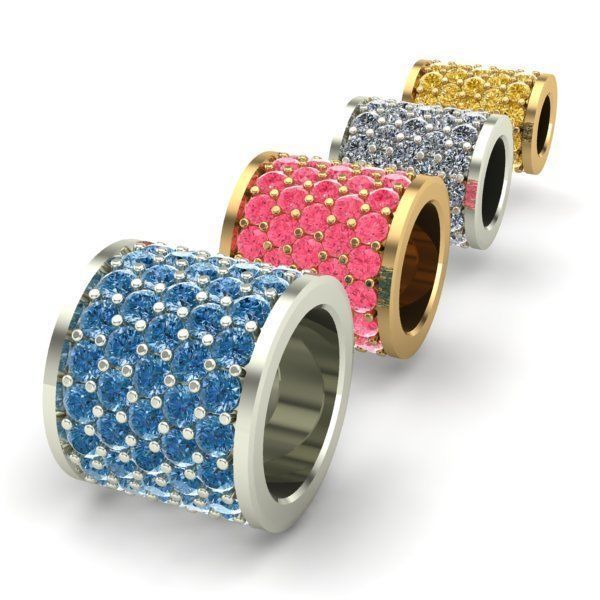 CHARMS swarovski crystal rings 3D print model_1