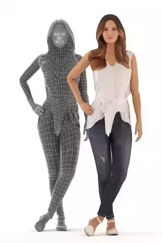 Sophia 003 Animated Idling Casual Woman Free low-poly 3D model