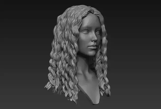 Hair 10 Curly 3D model