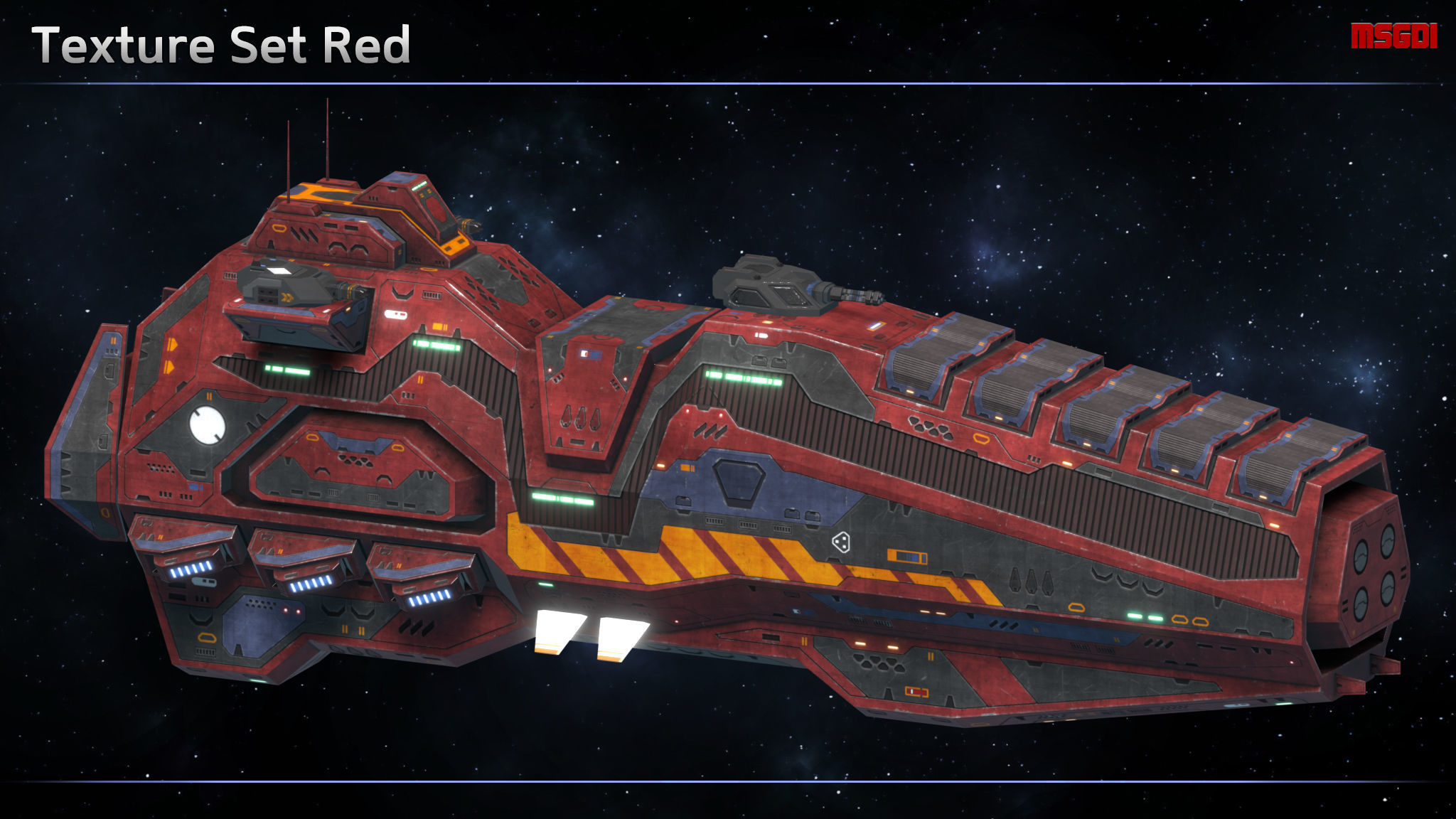 Spaceship Frigate Legend Low-poly 3D model_8