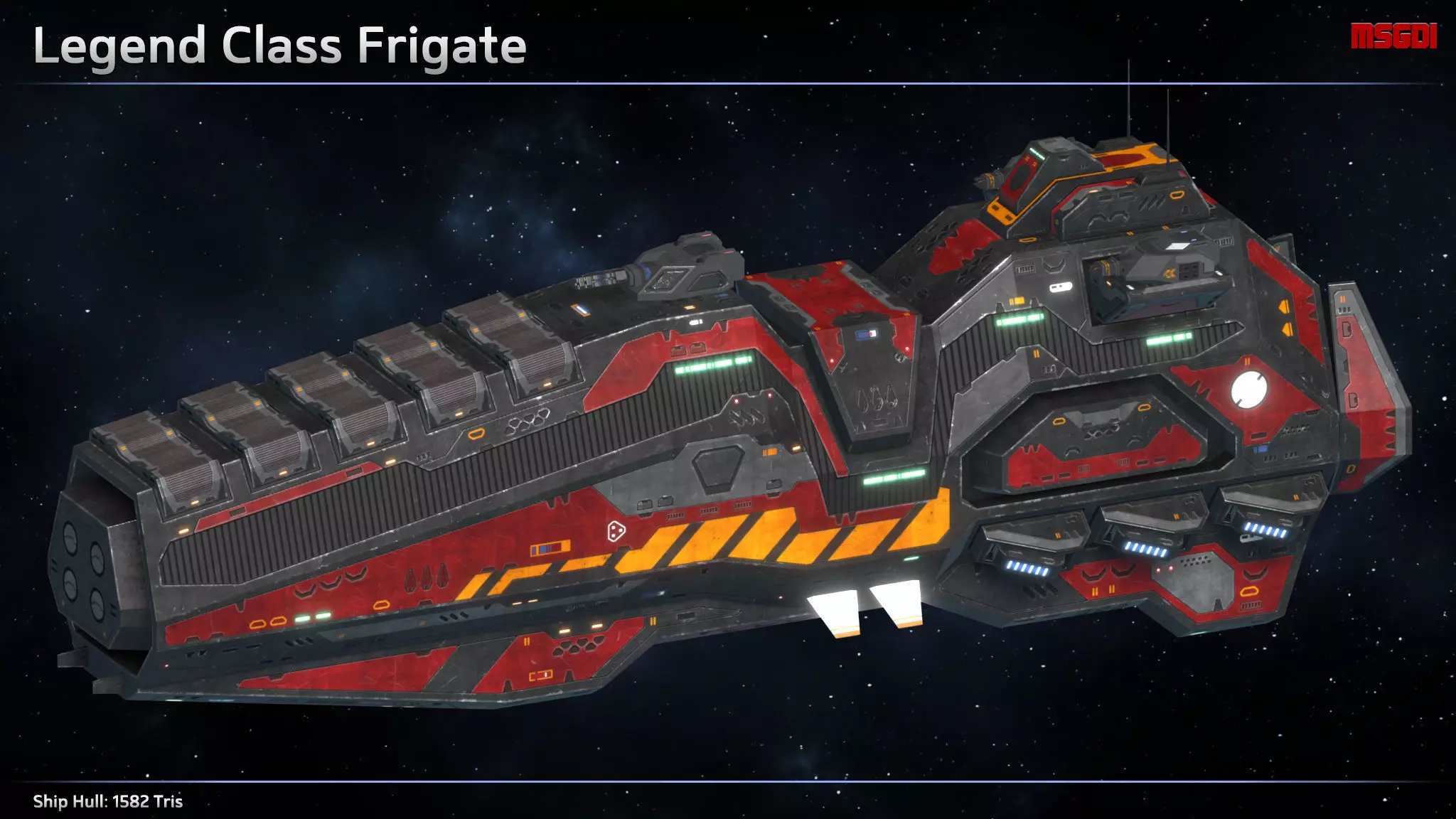 Spaceship Frigate Legend Low-poly 3D model_0