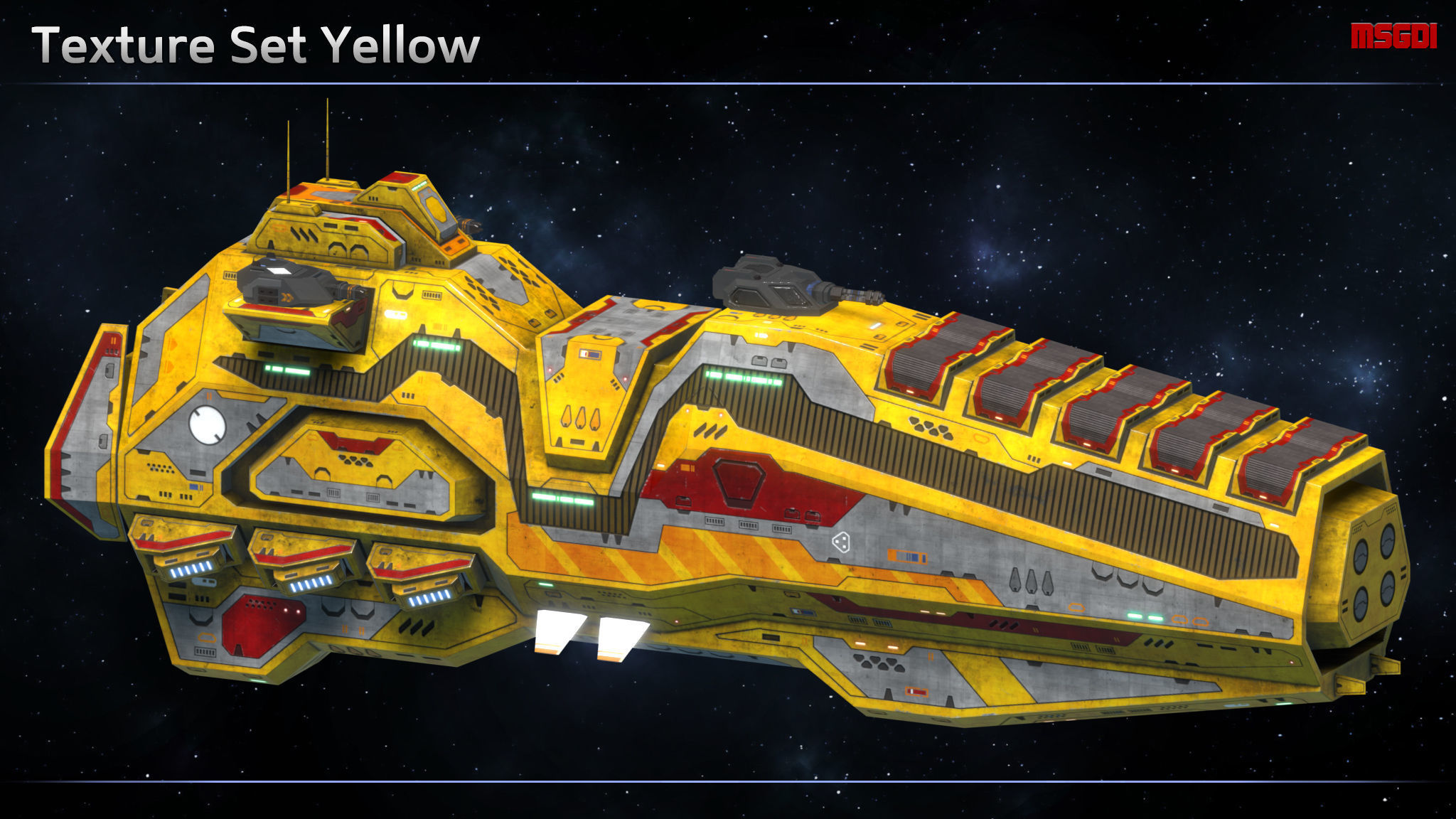 Spaceship Frigate Legend Low-poly 3D model_10