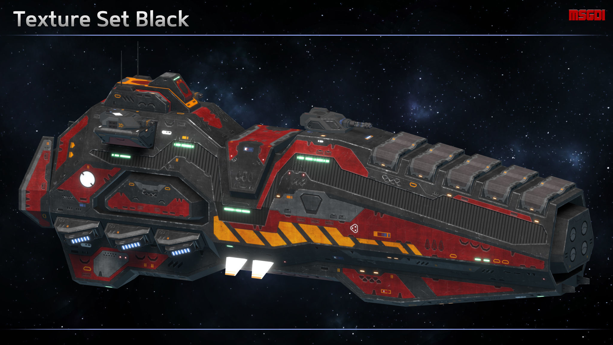 Spaceship Frigate Legend Low-poly 3D model_5