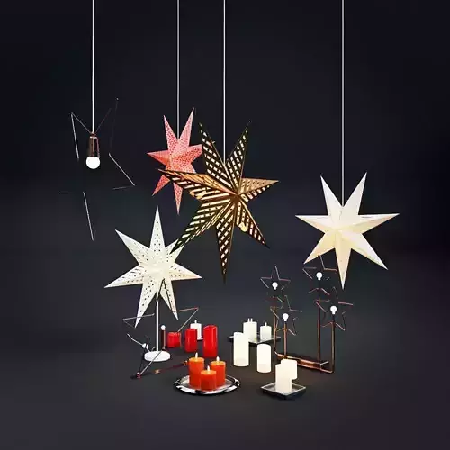 Christmas decorations IKEA set - with stars and candles lamps
