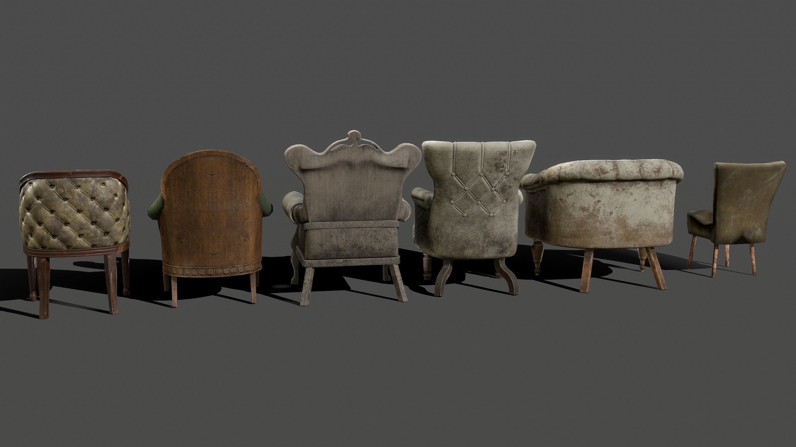 Armchairs Kit Low-poly 3D model_2