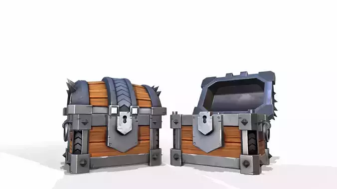 Sturdy Toon Reinforced Treasure Chest - PBR