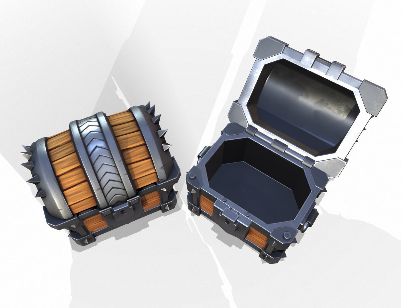 Sturdy Toon Reinforced Treasure Chest - PBR Low-poly 3D model_5