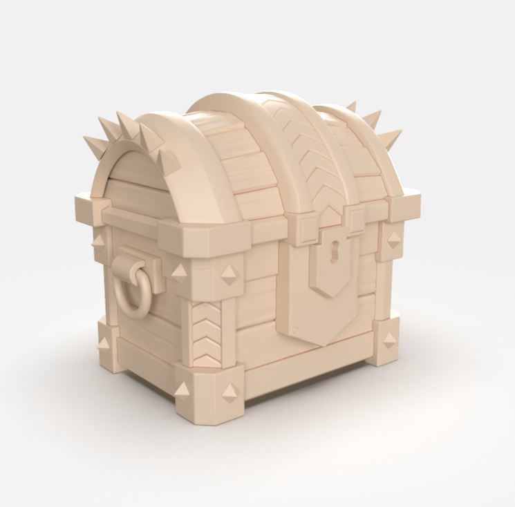 Sturdy Toon Reinforced Treasure Chest - PBR Low-poly 3D model_4