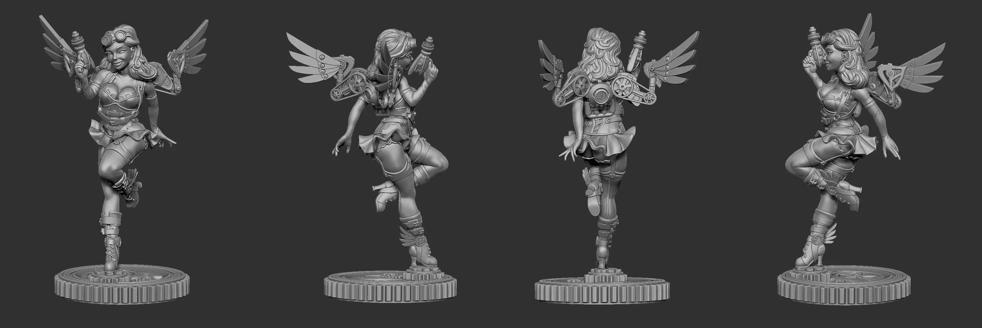 Steampunk Fairy Pinup 3D print model_0