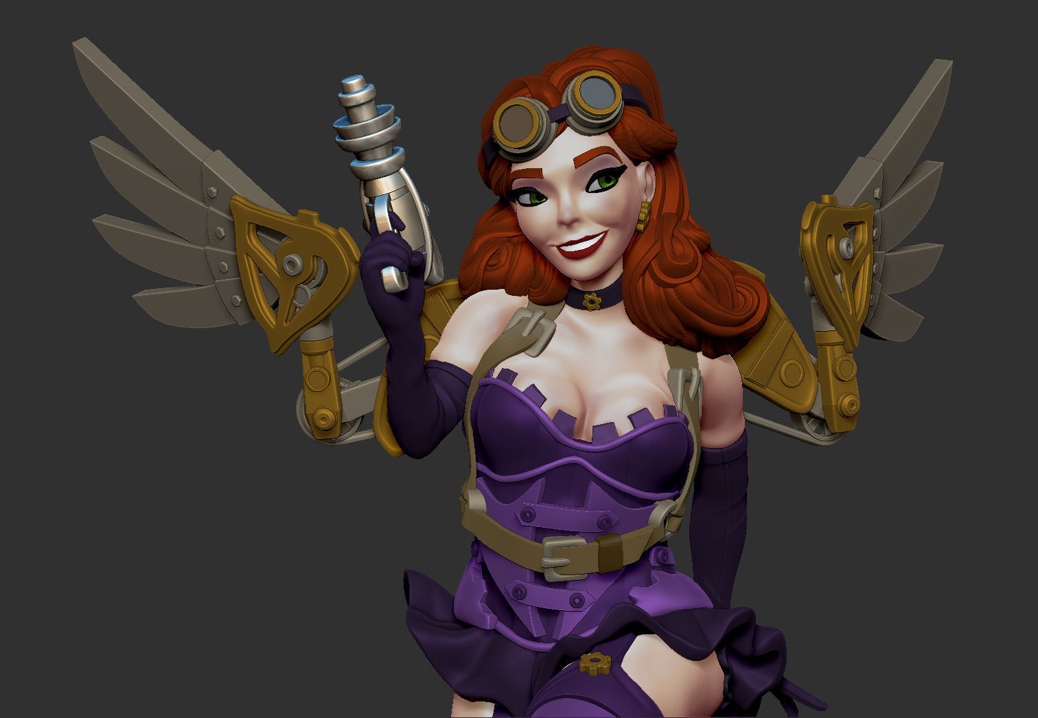Steampunk Fairy Pinup 3D print model_2