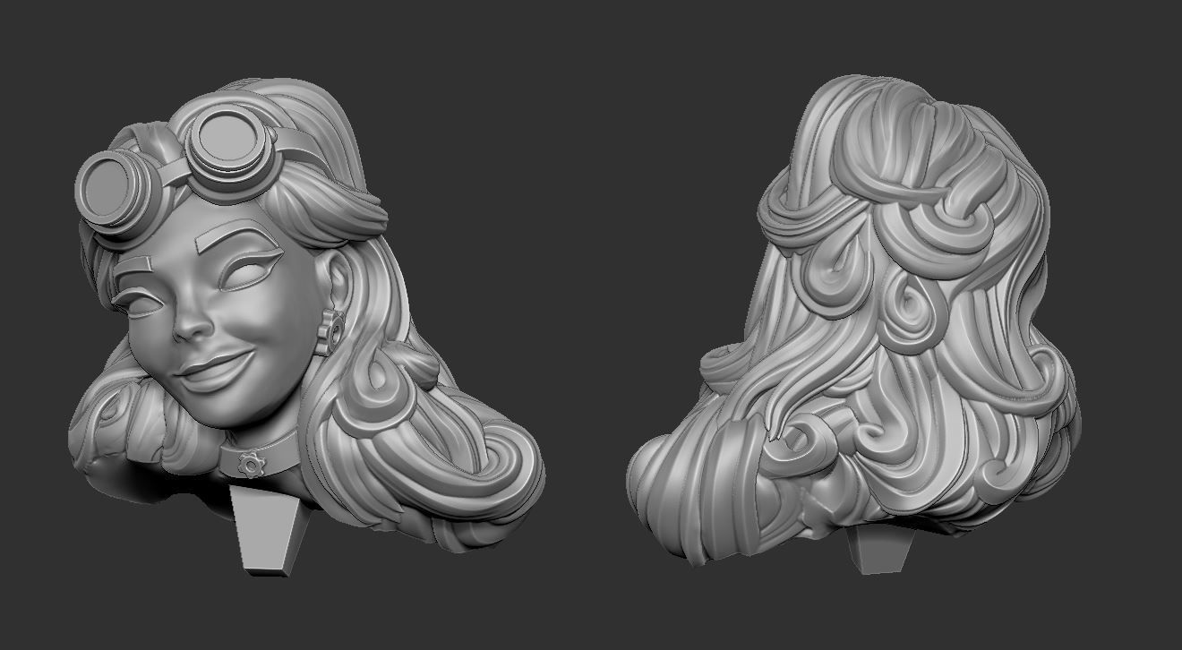 Steampunk Fairy Pinup 3D print model_5