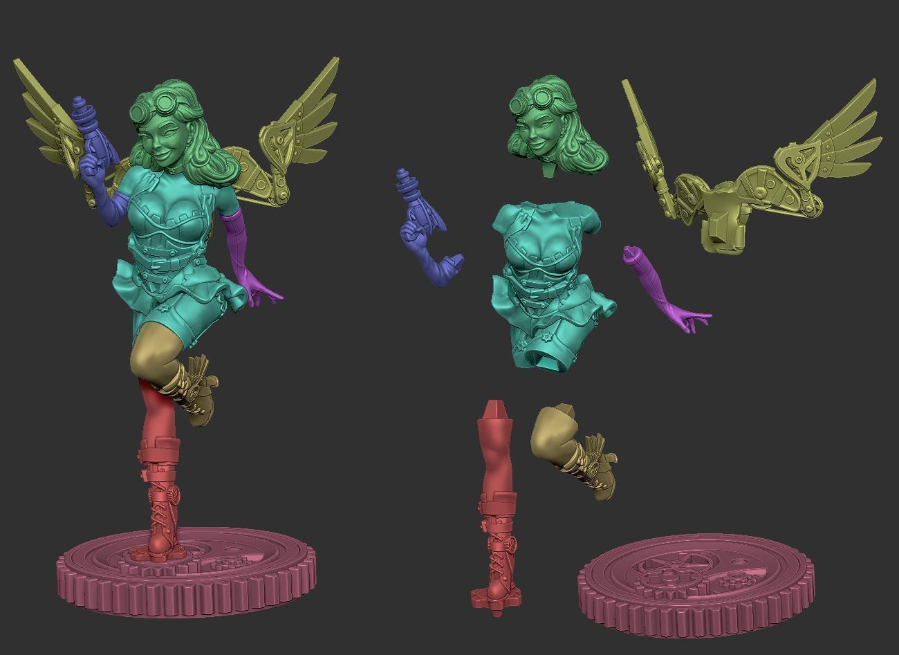 Steampunk Fairy Pinup 3D print model_3