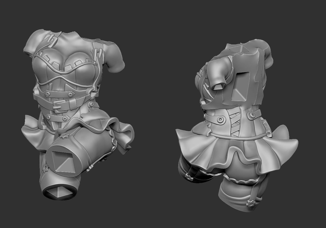 Steampunk Fairy Pinup 3D print model_6