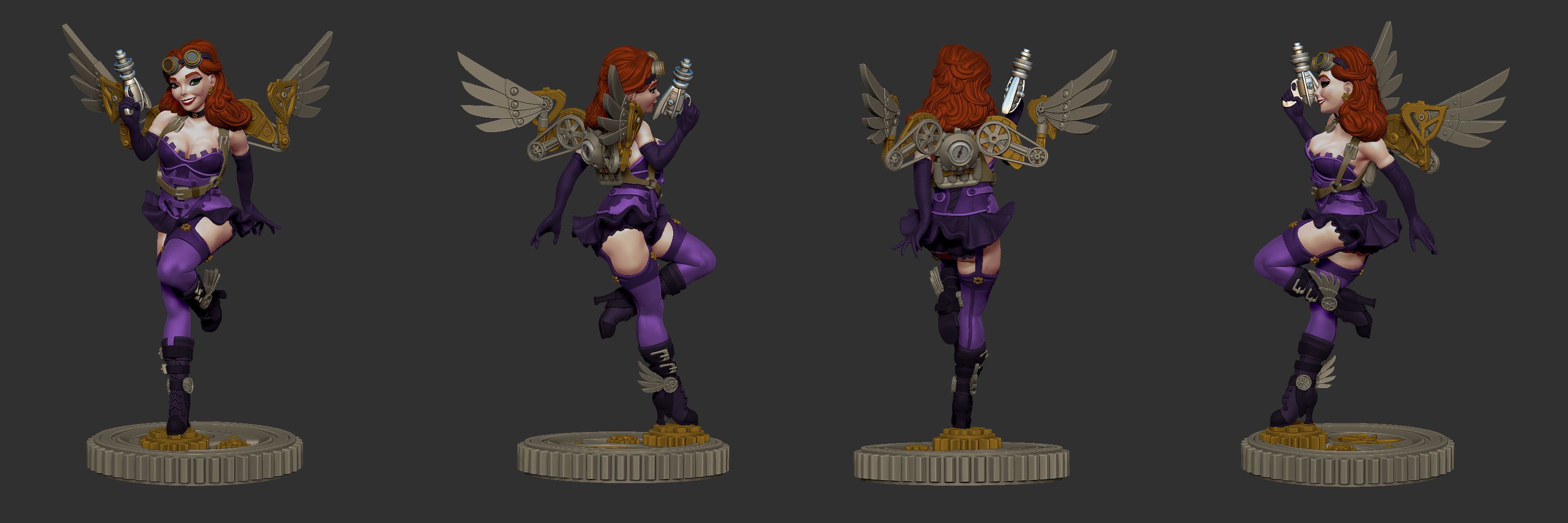 Steampunk Fairy Pinup 3D print model_1