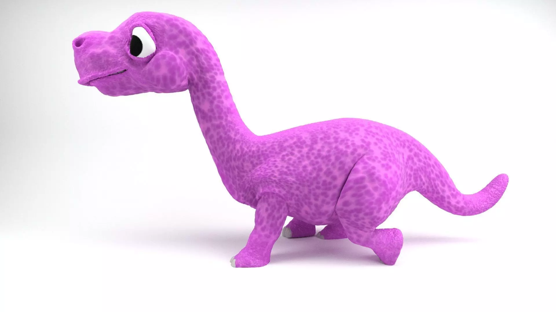 Rigged and Animated Cartoon Dinosaur 3D model