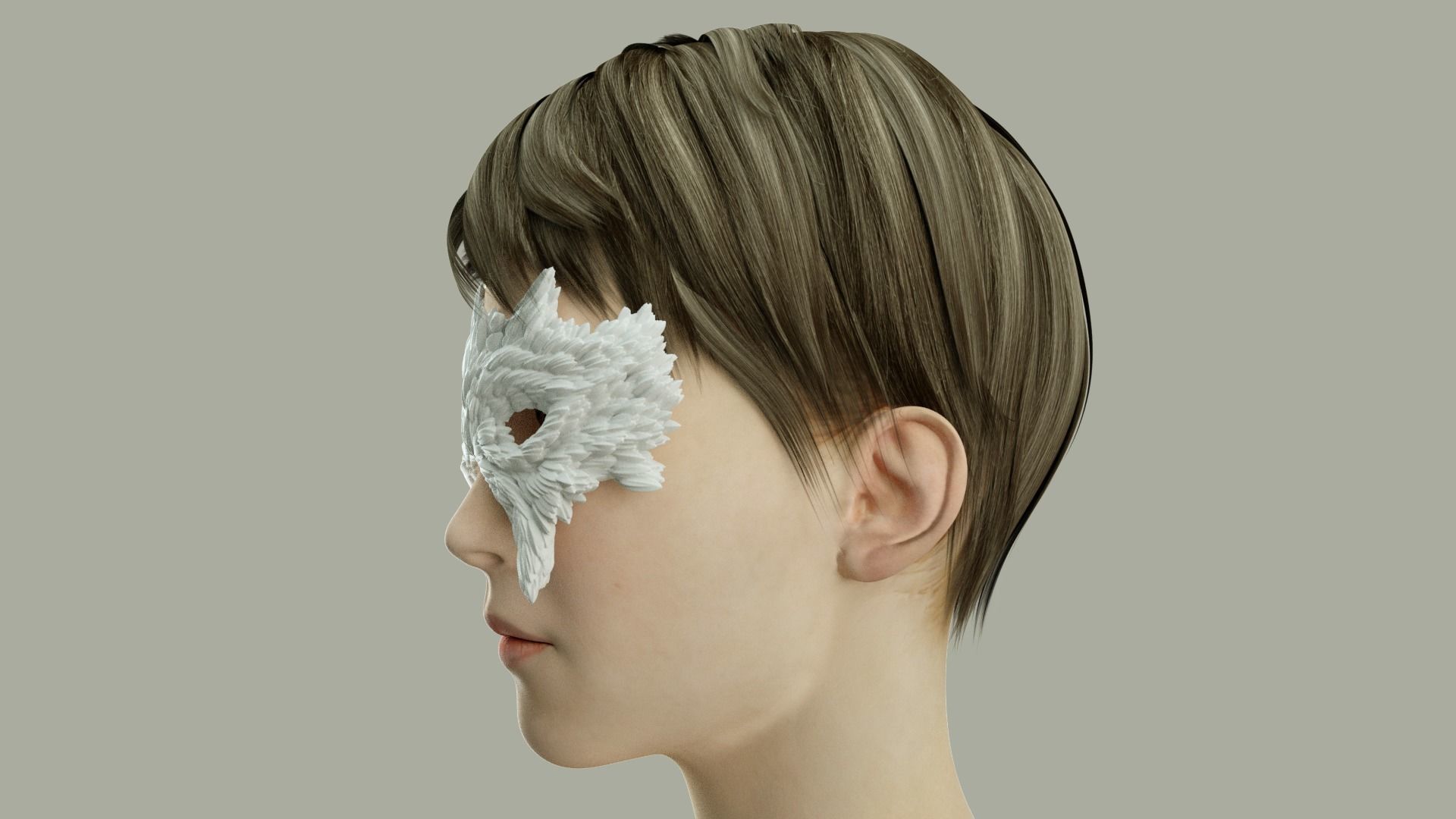 Carnival Mask - Raven 3D print model_4