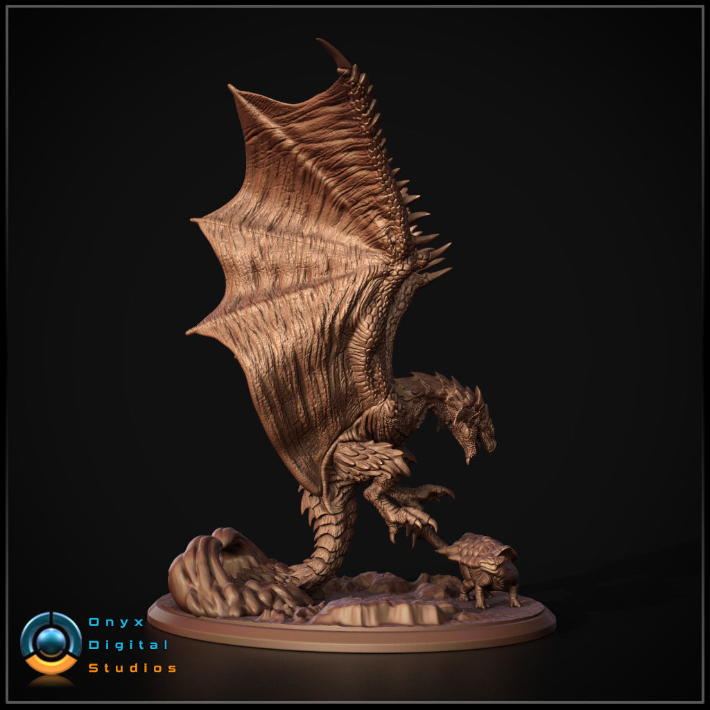 Monster Hunter - Rathalos - 3d printable Diorama 3D print model_2