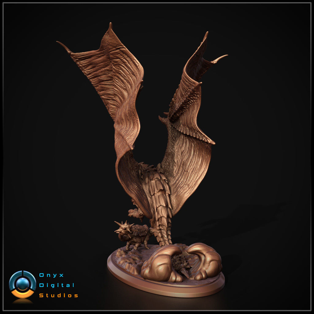 Monster Hunter - Rathalos - 3d printable Diorama 3D print model_3