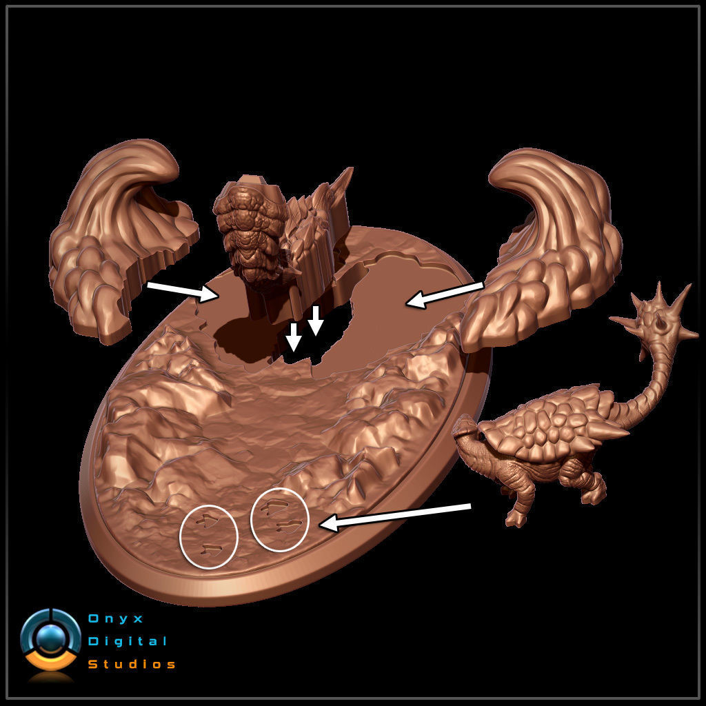 Monster Hunter - Rathalos - 3d printable Diorama 3D print model_9