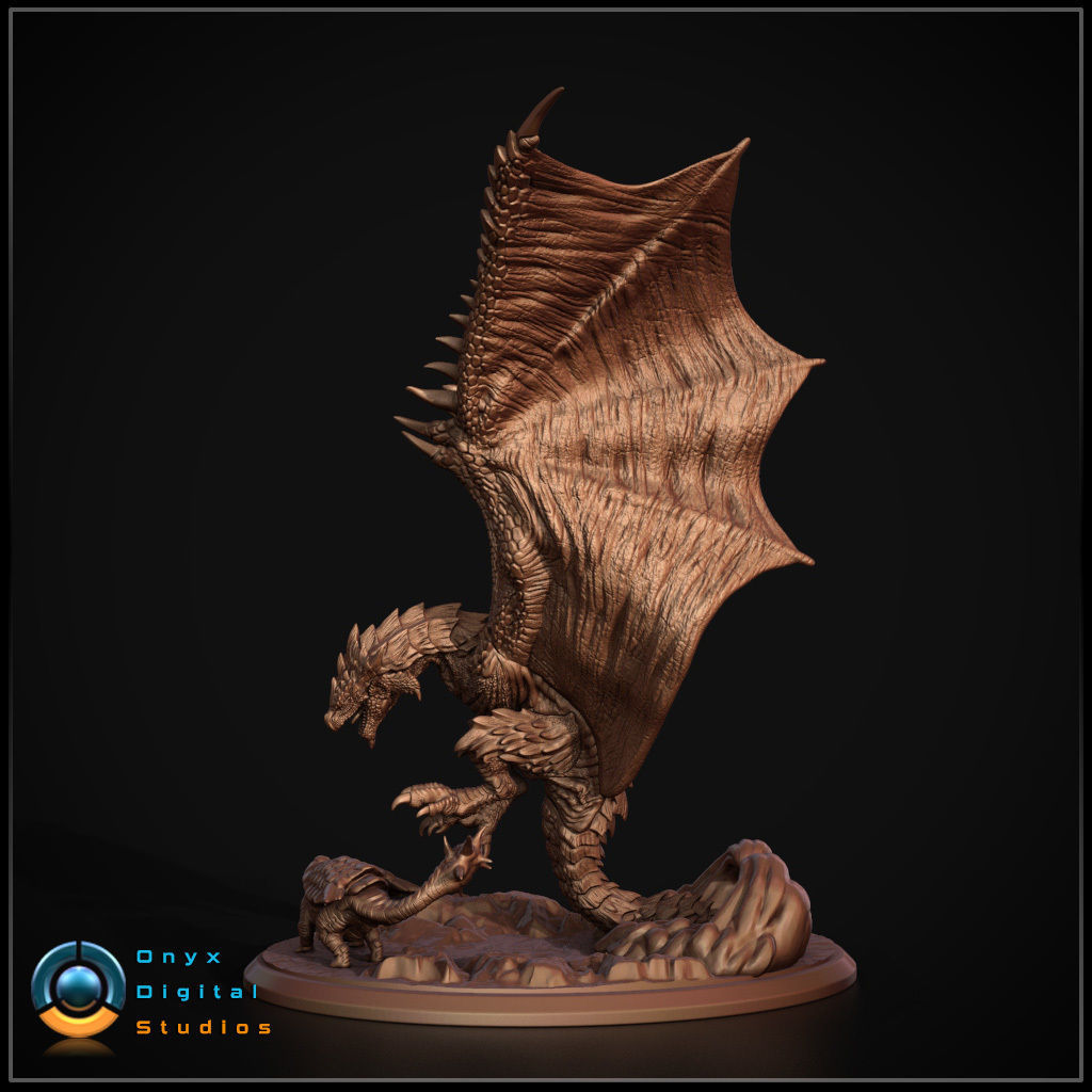 Monster Hunter - Rathalos - 3d printable Diorama 3D print model_4