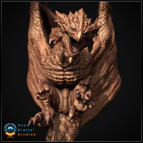Monster Hunter - Rathalos - 3d printable Diorama 3D print model