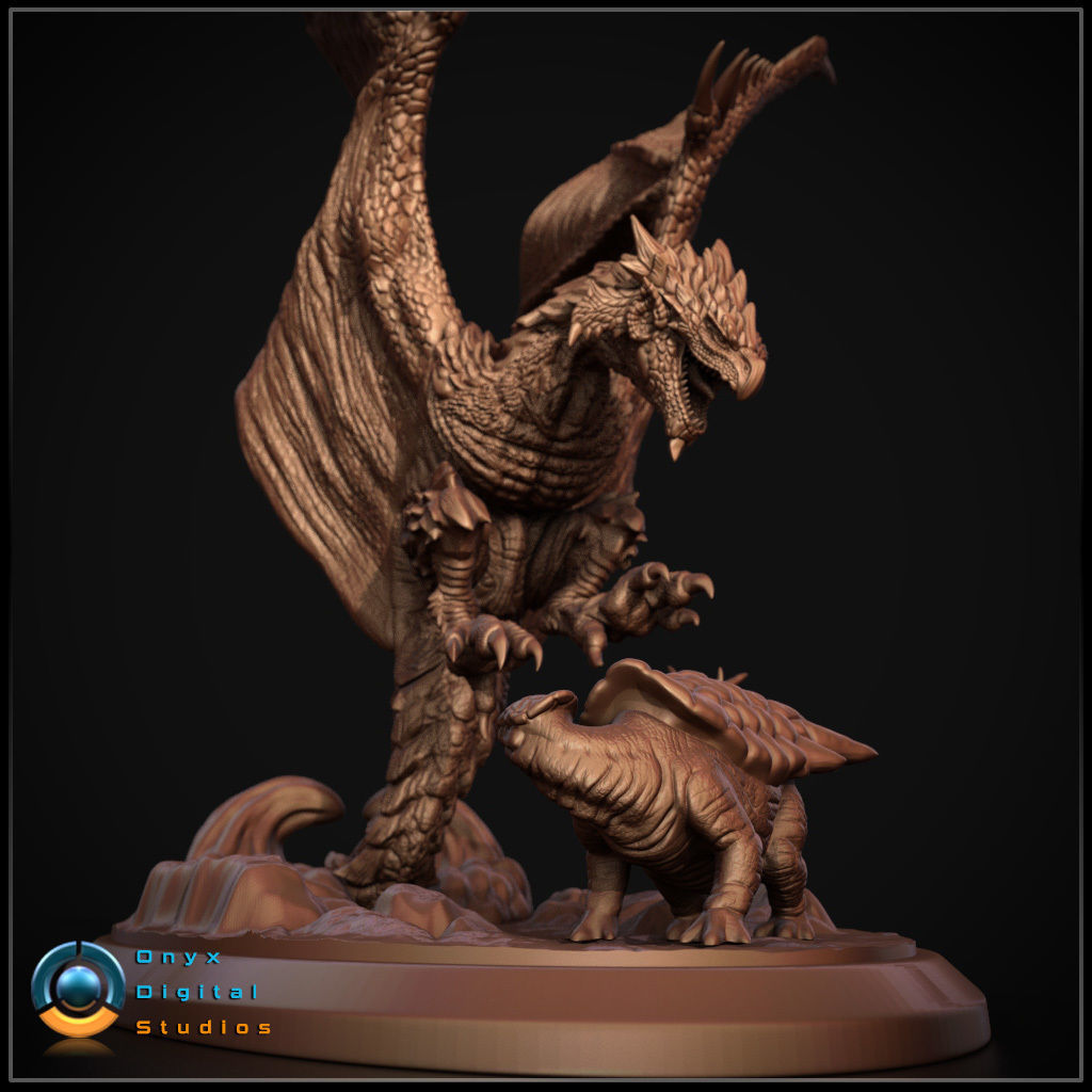 Monster Hunter - Rathalos - 3d printable Diorama 3D print model_1