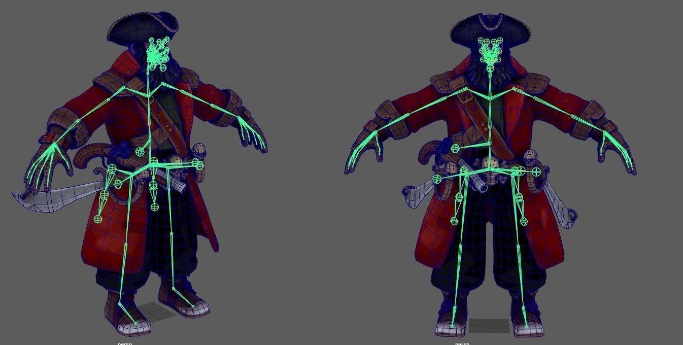 Pirate Captain PBR Low-poly 3D model_7