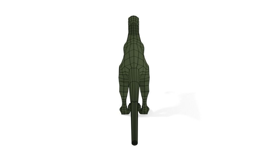 Low Poly Cartoon Velociraptor Dinosaur Low-poly 3D model_11