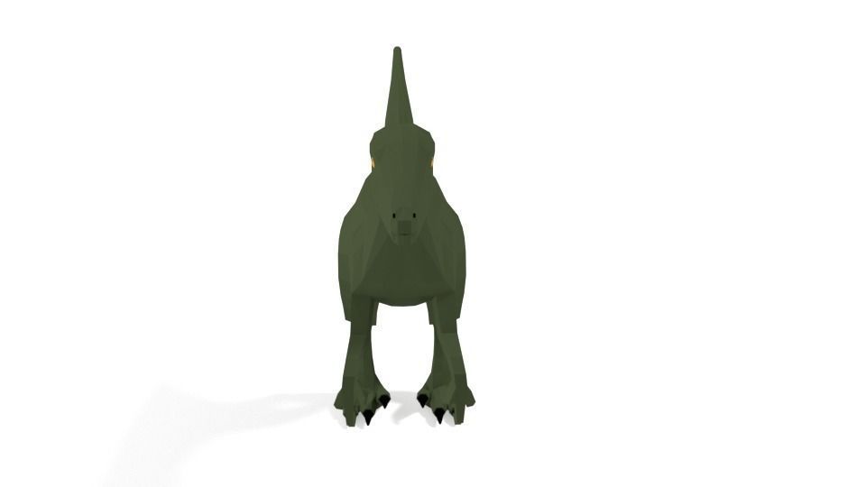Low Poly Cartoon Velociraptor Dinosaur Low-poly 3D model_5