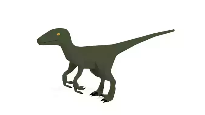 Low Poly Cartoon Velociraptor Dinosaur Low-poly 3D model