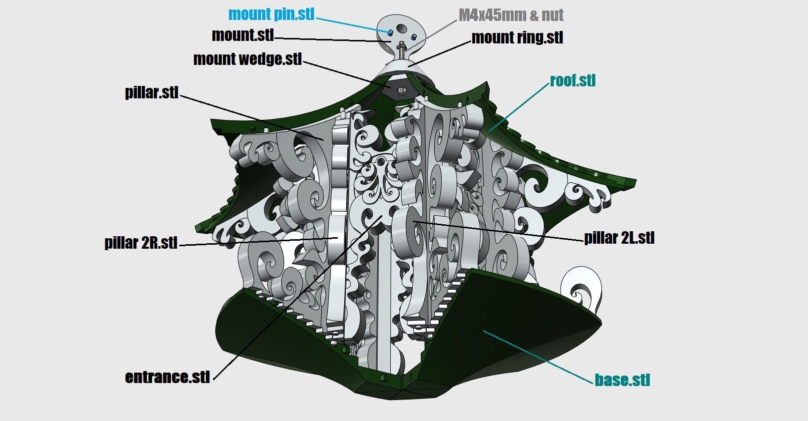 Flowing Bird Feeder Free 3D print model_9