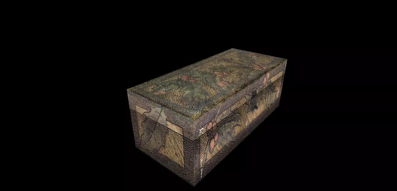 Wooden-Box treasure chest Low-poly 3D model