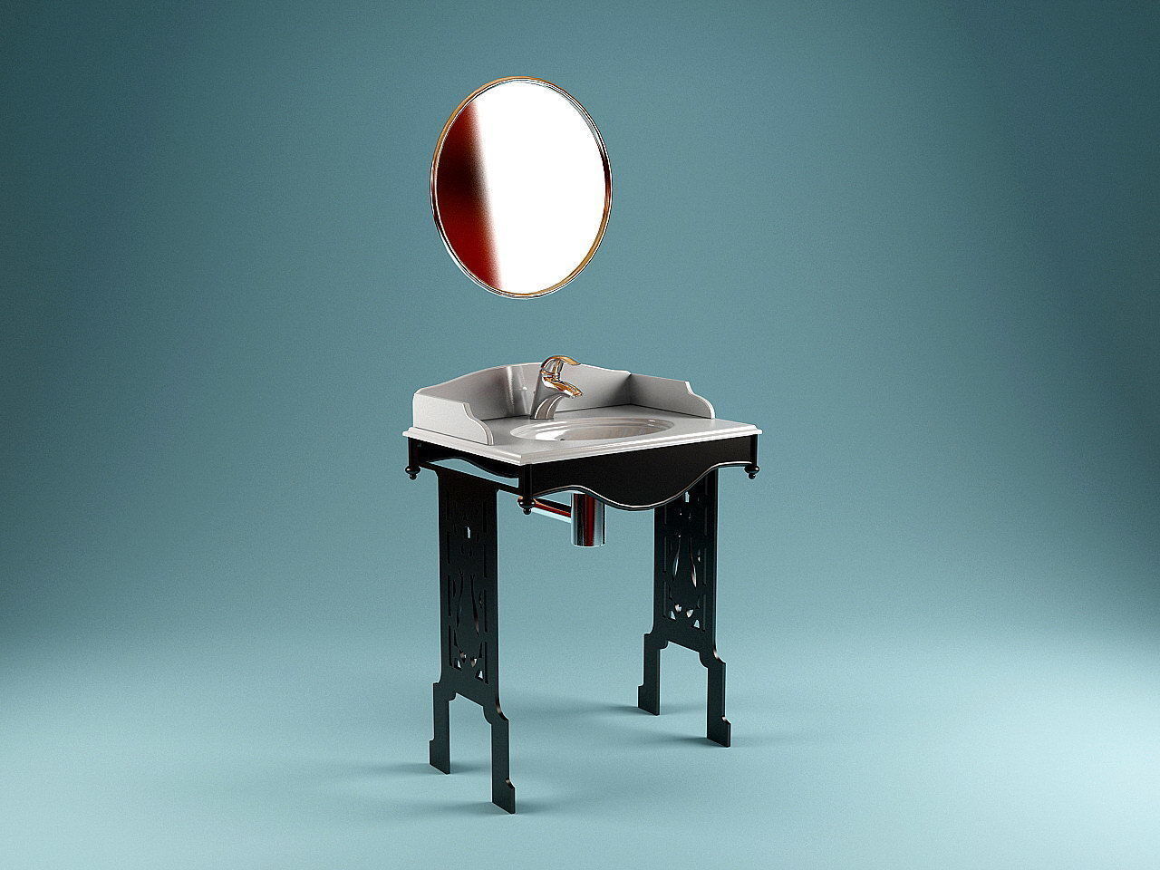 Washstand Modern 3D model_0