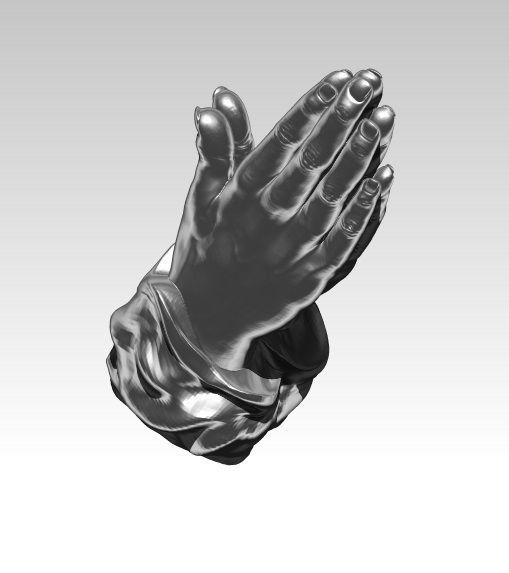 Detailed Realistic Praying Hand 3D print model_1