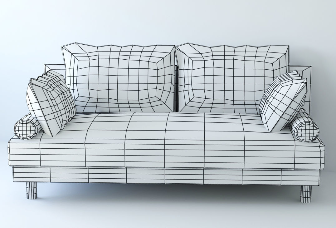 Low poly fabric armchair sofa Low-poly 3D model_10