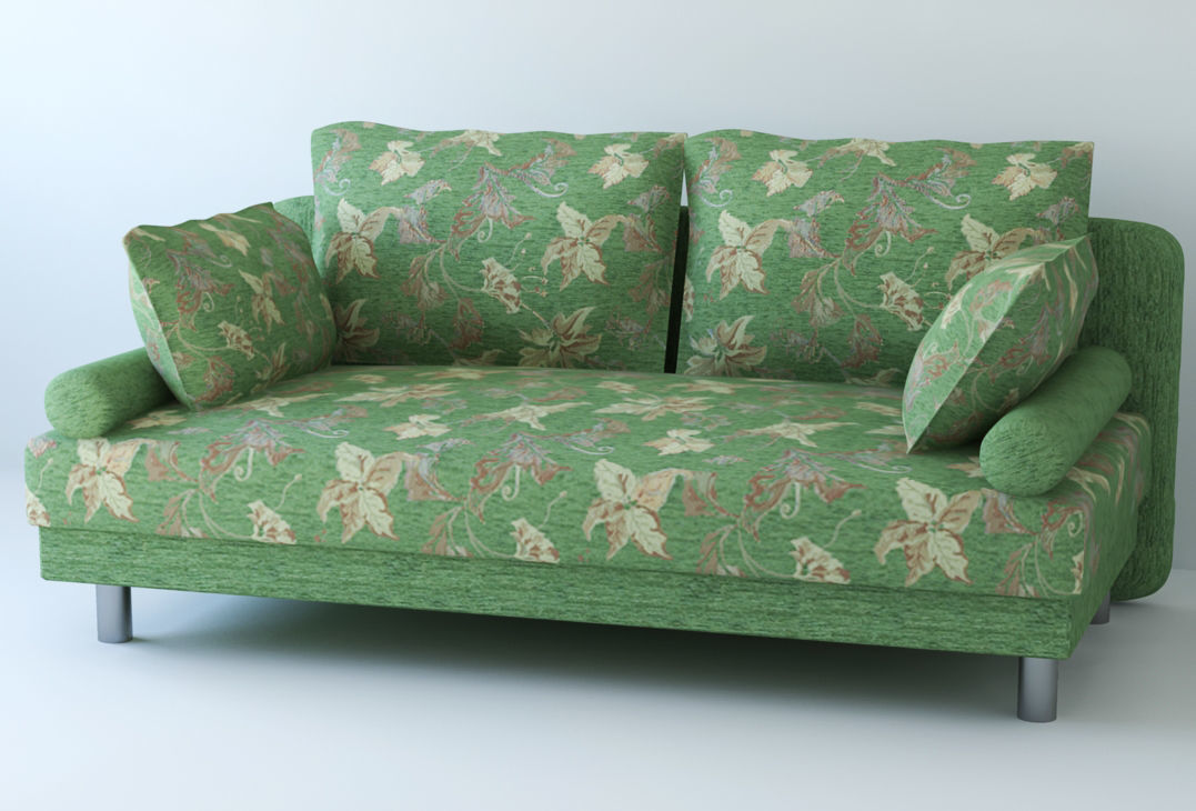Low poly fabric armchair sofa Low-poly 3D model_1