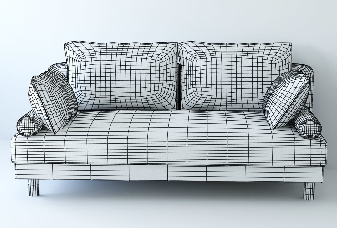 Low poly fabric armchair sofa Low-poly 3D model_8