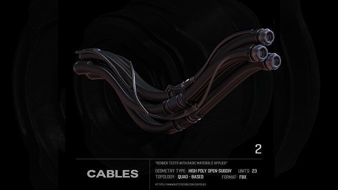 22 Cables SUBD 3D model 6
